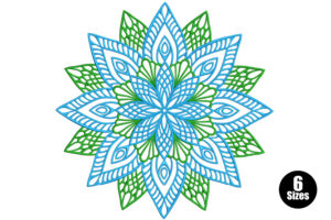 Blue & Green Lotus Mandala Embroidery Design