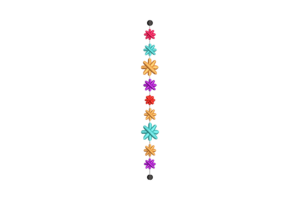 Boho Vertical Flower Chain Embroidery Design