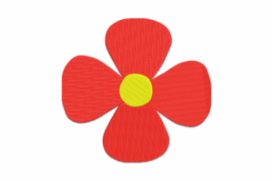 Bold Red Flower Embroidery Design