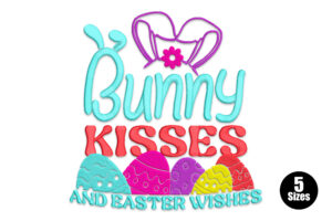 Bunny Kisses and Easter Wishes Embroidery Design
