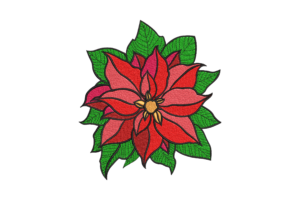 Christmas Poinsettia Flower Embroidery Design