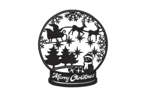 Christmas Snow Globe Scene Embroidery Design