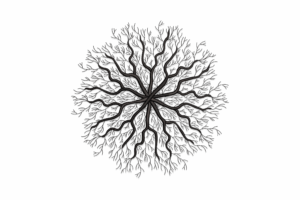 Circular Tree of Life Branches Embroidery Design