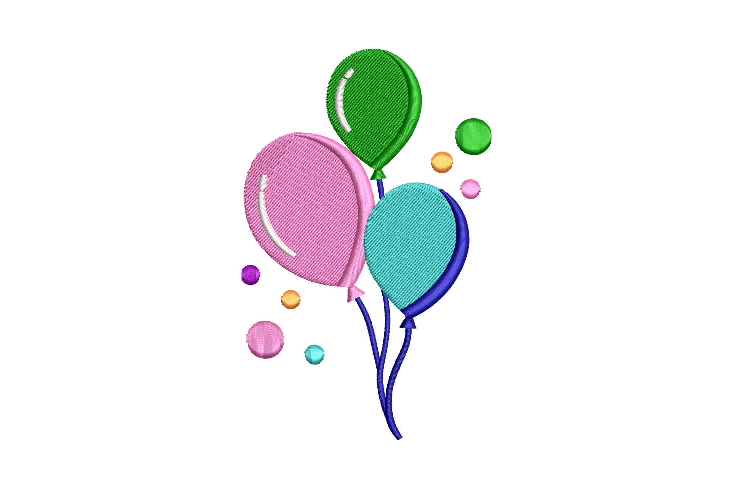 Colorful Balloon Trio Embroidery Design