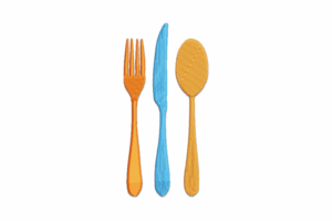 Colorful Cutlery Embroidery Design