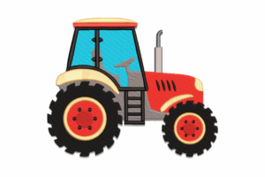 Colorful Farm Tractor Embroidery Design