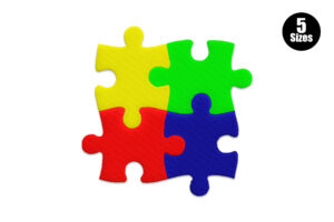 Colorful Puzzle Piece Embroidery Design