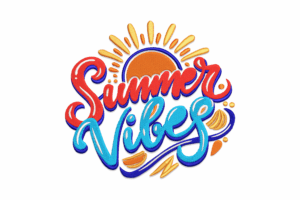 Colorful Summer Vibes Machine Embroidery Design