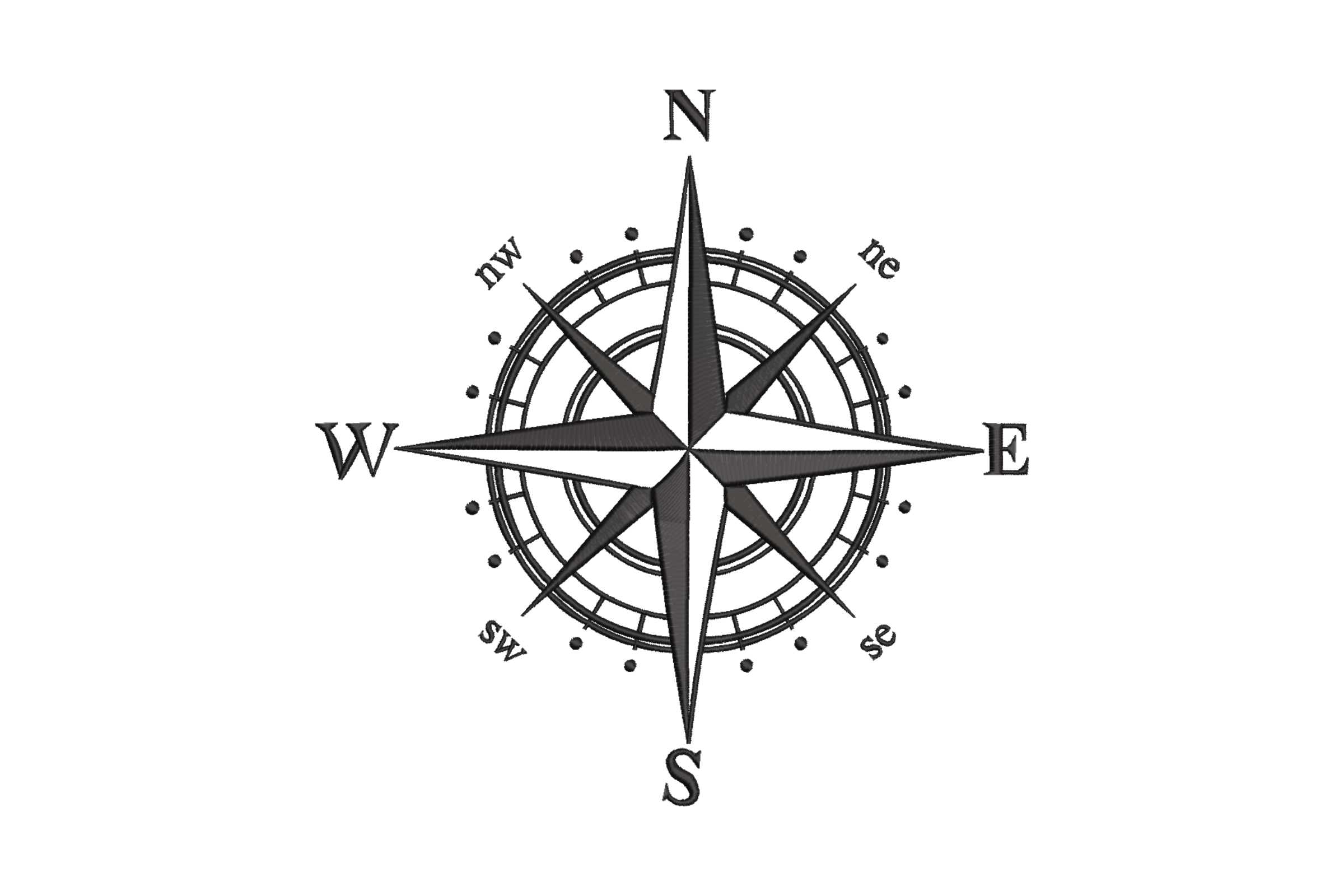 Compass Rose Machine Embroidery Design