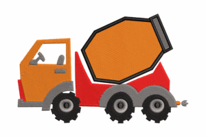 Construction Cement Truck Embroidery Design