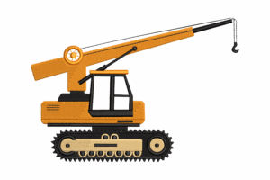 Construction Crane Embroidery Design