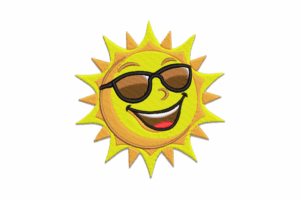 Cool Smiling Sun Embroidery Design