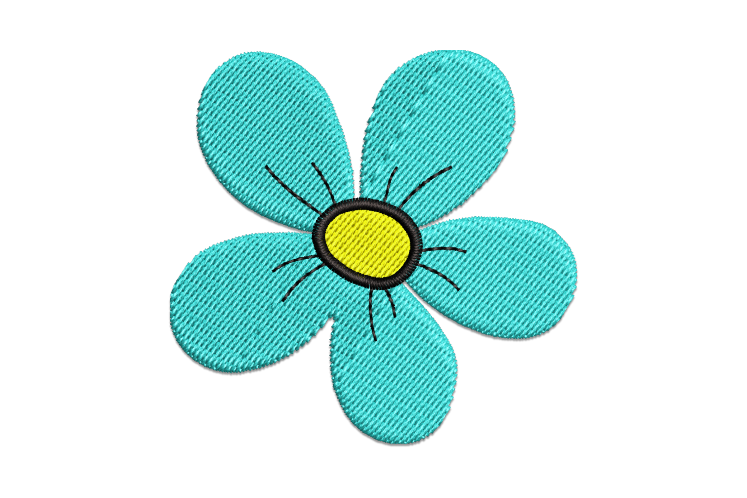 Cute Blue Flower Embroidery Design