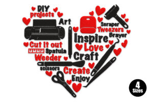 DIY Crafting Tools Heart Embroidery Design