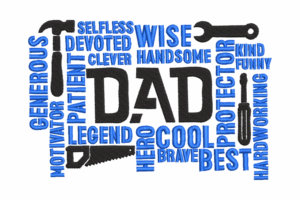Dad Word Art Embroidery Design