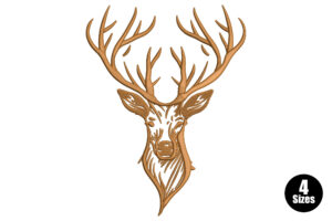 Deer Head Outline Embroidery Design