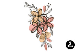 Delicate Layered Floral Embroidery Design