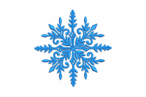 Elegant Blue Snowflake Embroidery Design