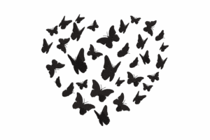 Elegant Butterflies Heart Machine Embroidery Design