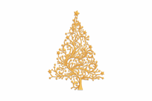 Elegant Swirl Christmas Tree Embroidery Design