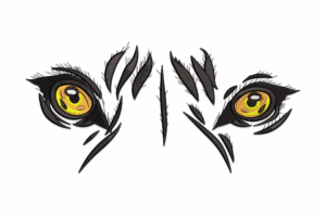 Elegant Tiger Eyes Machine Embroidery Design