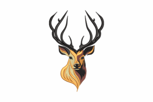 Elegant Tribal Deer Head Embroidery Design