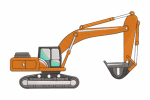 Excavator Digger Embroidery Design