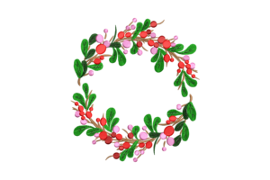 Festive Berry Wreath Embroidery Design