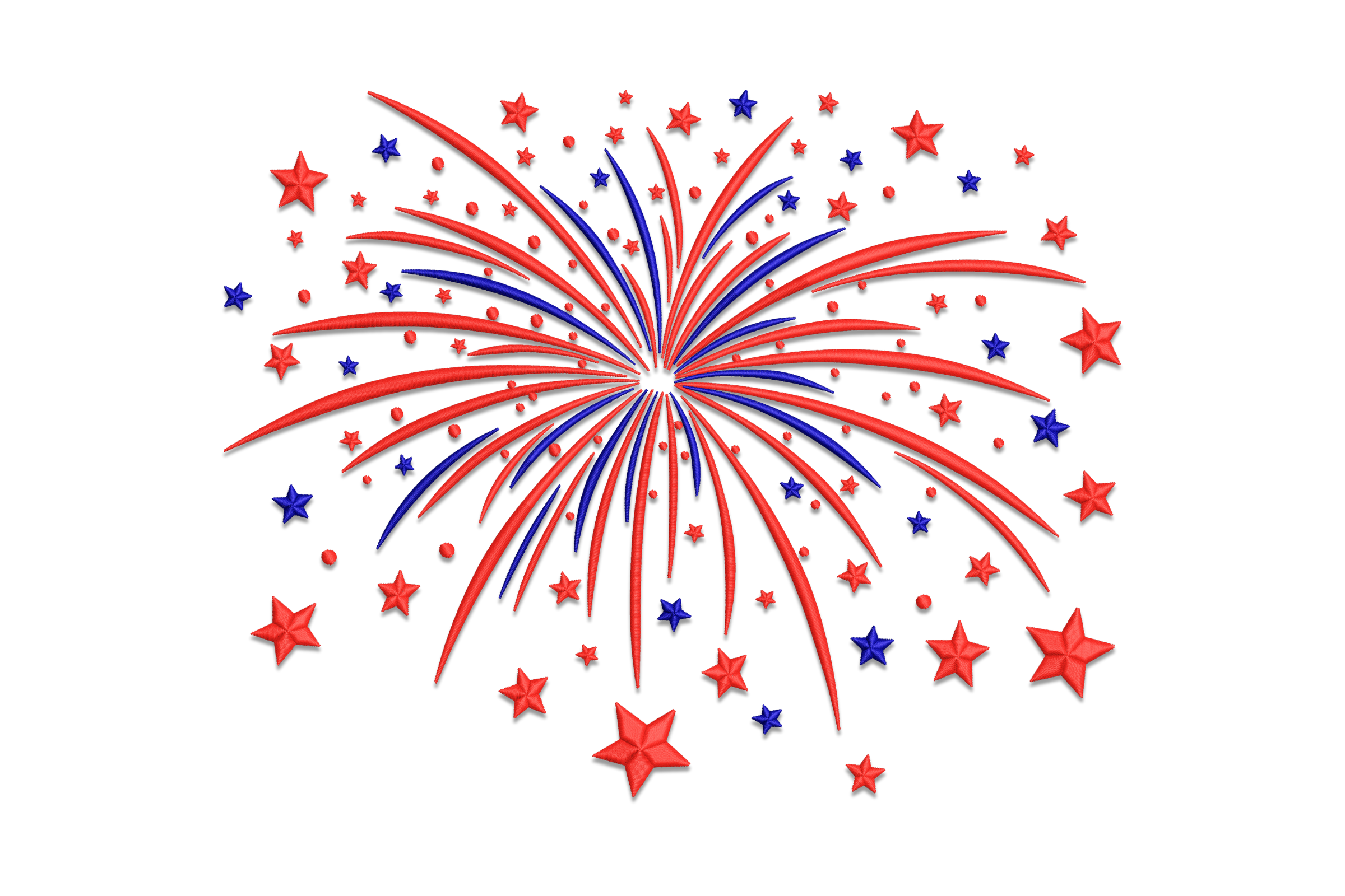 Fireworks Burst Embroidery Design