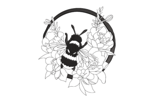Floral Hoop Bee Embroidery Design
