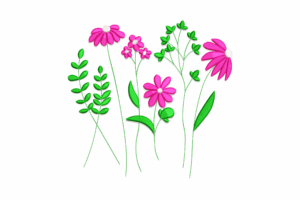 Flowering Plants Embroidery Design