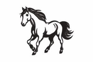 Flowing Mane Horse Silhouette Embroidery Design