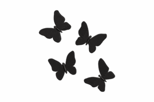 Flying Black Butterflies Embroidery Design