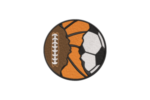 Football, Basketball, Soccer Split Ball Embroidery Design