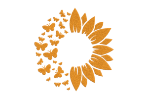 Free Butterfly Sunflower Mandala Embroidery Design