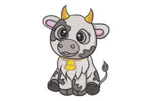 Free Cute Baby Cow Embroidery Design