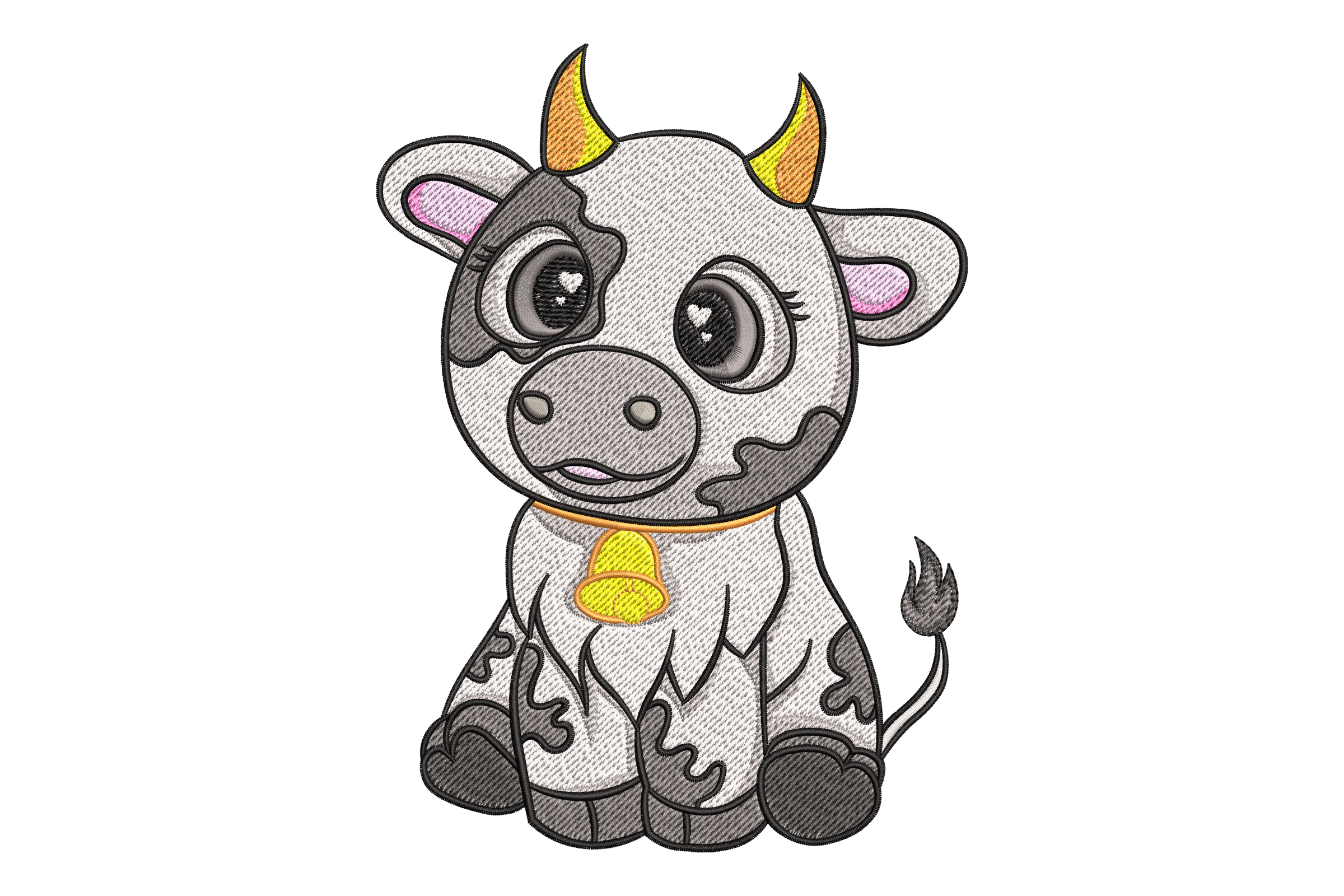 Free Cute Baby Cow Embroidery Design