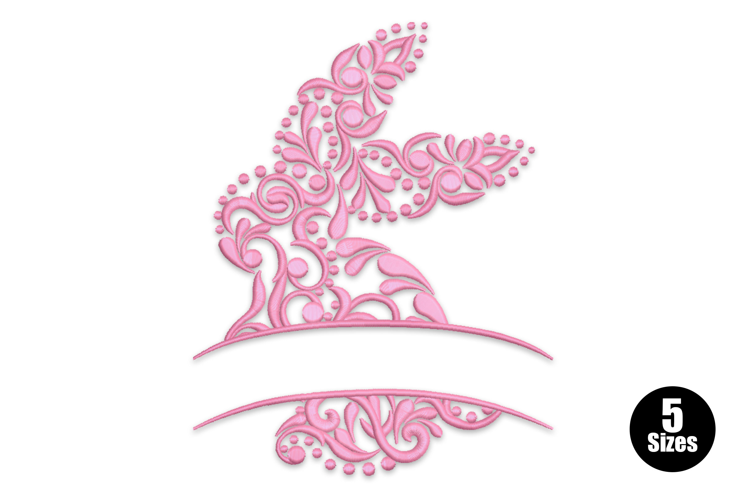 Free Floral Bunny Monogram Embroidery Design