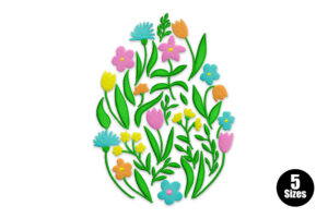 Free Floral Easter Egg Embroidery Design