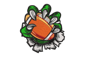Free Football with Monster Claws Embroidery Design