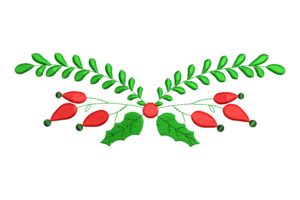 Free Holly & Berry Border Embroidery Design