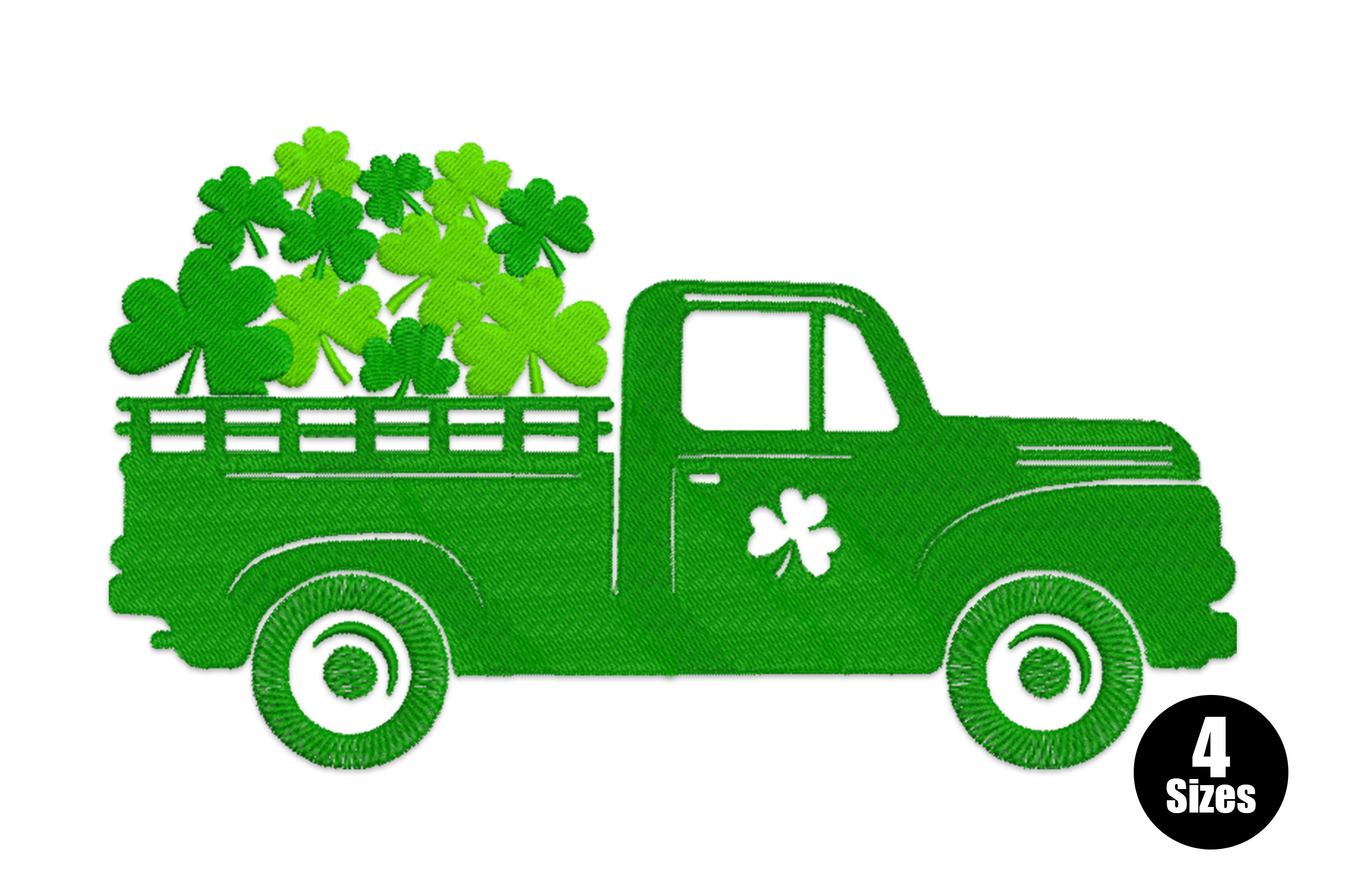 Free Shamrock Truck Embroidery Design