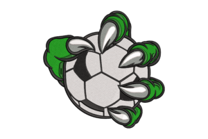 Free Soccer Ball with Monster Claws Embroidery Design