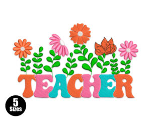 Free Teacher Floral Embroidery Design
