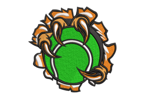 Free Tennis Ball with Monster Claws Embroidery Design