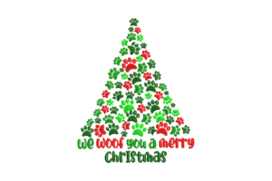 Free We Woof You a Merry Christmas Embroidery Design