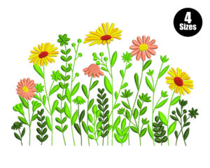 Free Wildflower Garden Embroidery Design