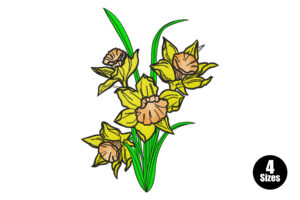 Free Yellow Daffodil Embroidery Design