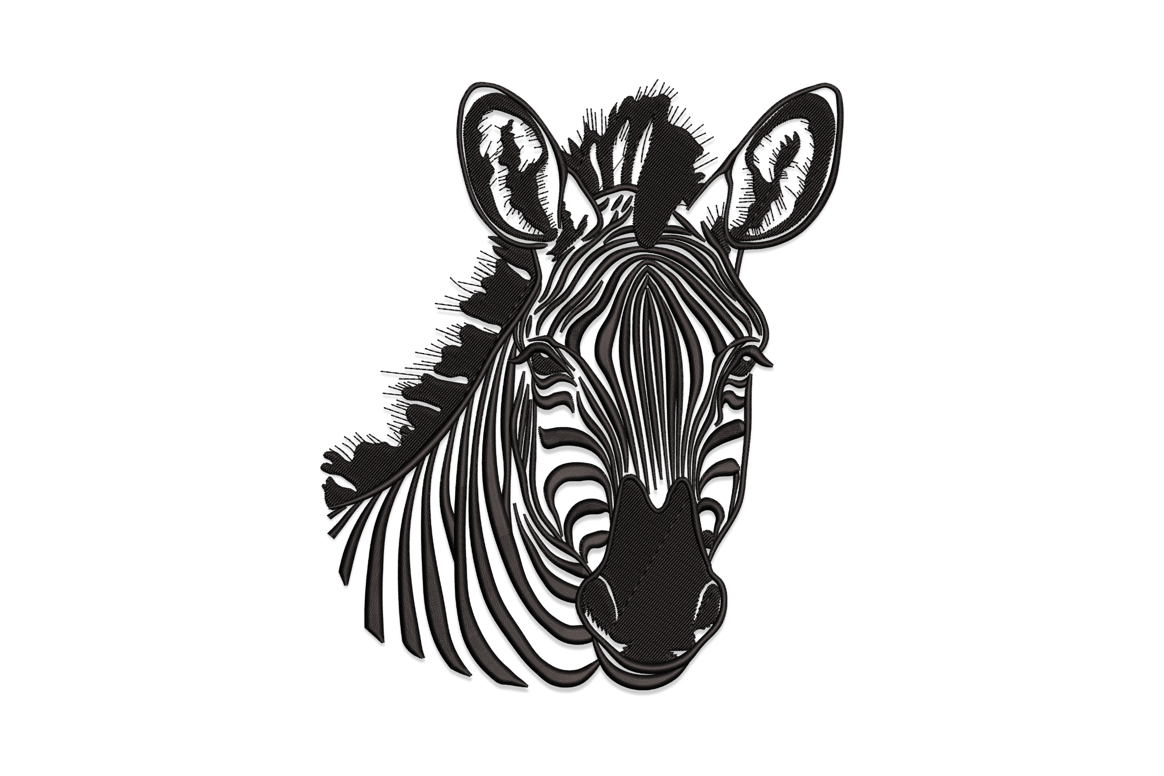 Free Zebra Face Embroidery Design