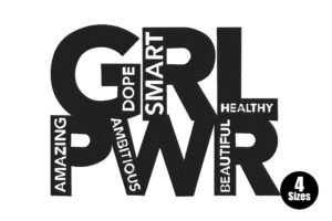 GRL PWR Typography Embroidery Design